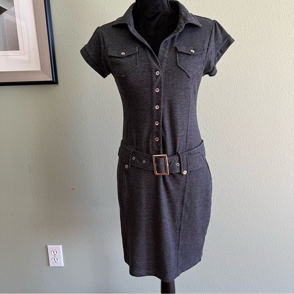 GUESS Fitted Grey Dress - Size Medium